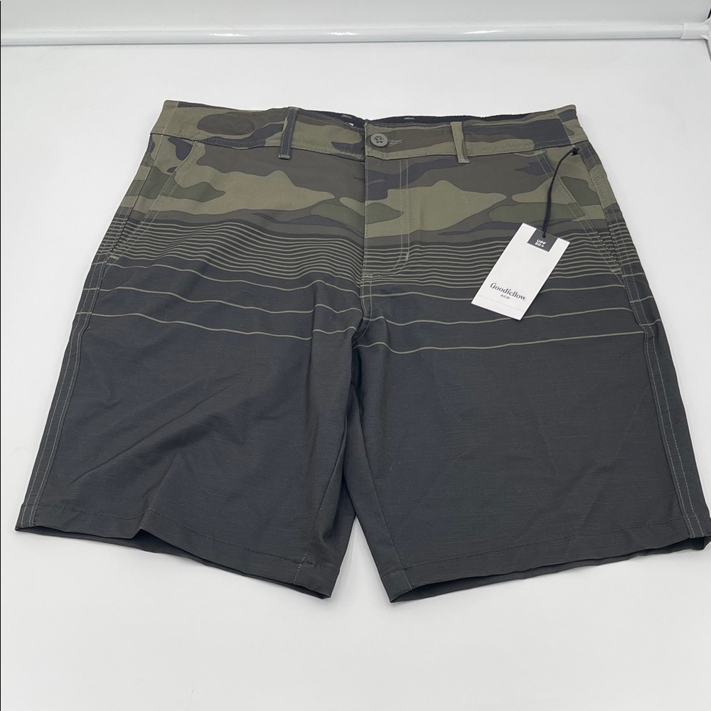 Goodfellow & Co Olive Green Camo Hybrid Swim Shorts